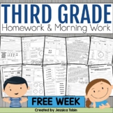 3rd Grade Free Morning Work and Homework Week 1 Sampler