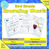3rd Grade Morning Work Math & ELA Spiral Review - Distance Learning, Easel, PDF