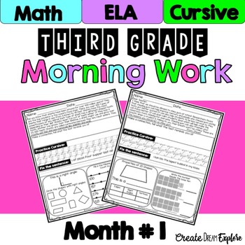 Preview of 3rd Grade Morning Work Math and ELA