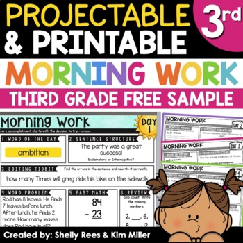 Preview of 3rd Grade Morning Work - Math and ELA Review ONE FREE WEEK
