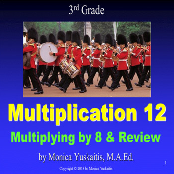 Preview of 3rd Grade Multiplication 12 - Multiplying by 8 & Review Powerpoint Lesson
