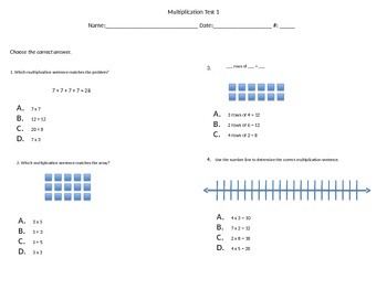 Preview of 3rd Grade Multiplication Assessment