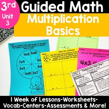 Preview of 3rd Grade Multiplication Equal Groups Arrays Worksheets Activities 3.OA.1