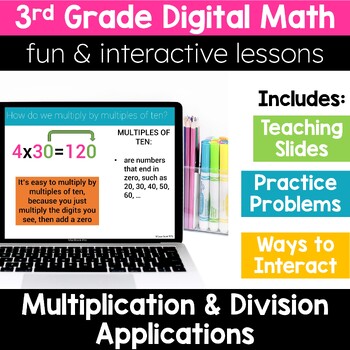 Preview of 3rd Grade Multiplication Division 3.OA.4 3.OA.5 3.OA.6-7 Digital Math Activities