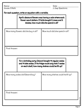3Rd Grade Multiplication & Division Word Problems (1- And 2-Step)