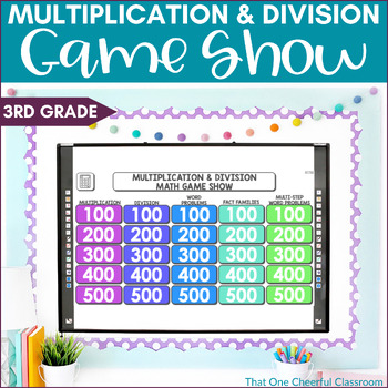 Preview of 3rd Grade Multiplication, Division, and Word Problems Math Review Game Show