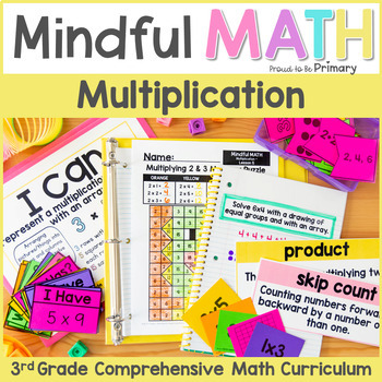 Preview of Single Digit Multiplication Practice 3rd Grade Flashcards, Table, Word Problems