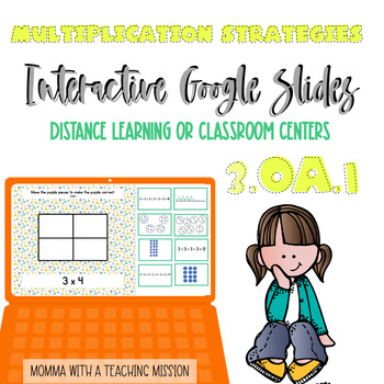 Preview of 3rd Grade Multiplication Strategies 3.OA.1 Google Slides Google Classroom