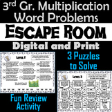 3rd Grade Multiplication Word Problems Activity: Escape Ro