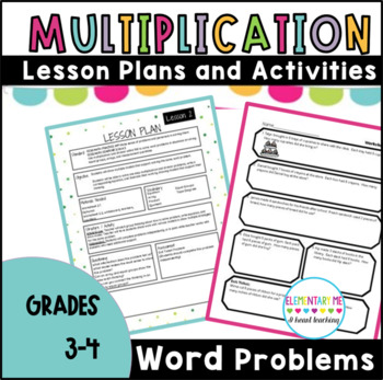 Preview of 3rd Grade Multiplication Word Problems Lesson Plans and Activities 3.OA.3