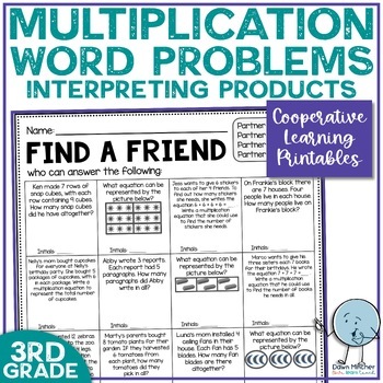 Preview of 3rd Grade Multiplication Word Problems - Interpreting Products  Find Someone Who