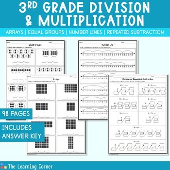 Preview of 3rd Grade Multiplication and Division - Arrays, Equal Groups, Number Line