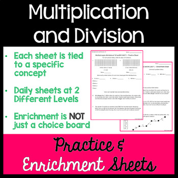 Preview of 3rd Grade Multiplication and Division Differentiated Worksheets - 3rd Grade Math