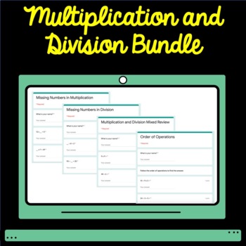 Preview of 3rd Grade Math Multiplication and Division Google Form Assessment Bundle