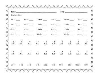 mixed multiplication and division worksheets use in
