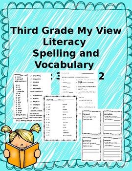 Preview of 3rd Grade My View Literacy Unit 3 Week 2 Spelling and Vocabulary Packet