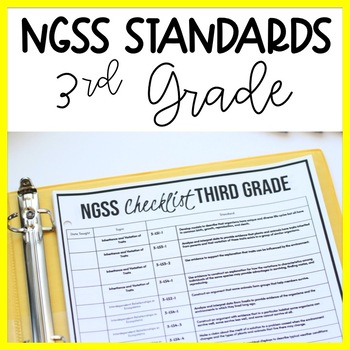 Preview of 3rd Grade NGSS Standards Checklist and Planning and Organizing Science Binder