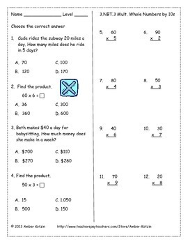 3rd grade number and operations in base ten common core worksheets