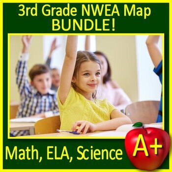 Preview of 3rd Grade NWEA MAP - Science, Math & Reading Practice Tests, Task Cards, & Games