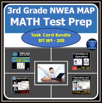 Preview of 3rd Grade NWEA MAP MATH Test Prep Task Card Bundle, Practice Questions
