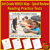 3rd Grade NWEA MAP Reading Test Prep Print and SELF-GRADING GOOGLE FORM TESTS