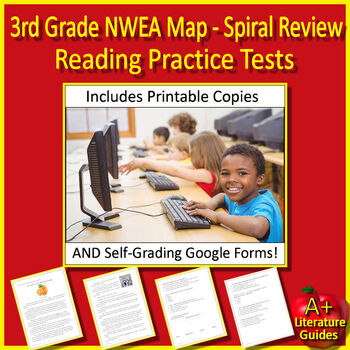 Preview of 3rd Grade NWEA Map Reading Test Prep Practice Testing Printable and Google Forms