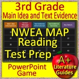 3rd Grade NWEA MAP Test Prep Main Idea and Text Evidence Game  Distance Learning