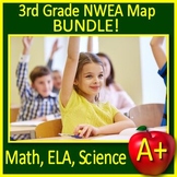 3rd Grade NWEA Map Science, Math, & ELA Reading Test Prep, Task Cards, & Games!