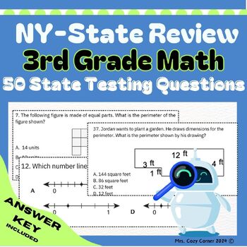 Preview of 3rd Grade NY State MATH TEST PREP Questions | Standards Aligned Next Gen.