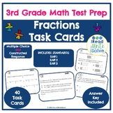 3rd Grade Math Test Prep Task Cards - Fractions
