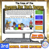 3rd Grade Narrated Digital New Year's Snowman Math Mystery