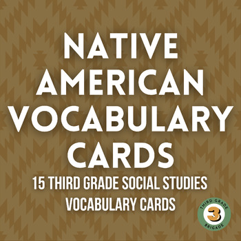 Preview of 3rd Grade Native American Vocabulary Cards