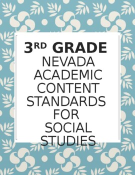 Preview of 3rd Grade Nevada Social Studies Standards Checklist