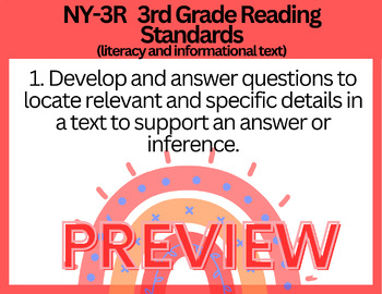Preview of 3rd Grade Next Generation ELA Standards - Rainbow