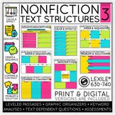 3rd Grade Nonfiction Text Structures Reading Comprehension