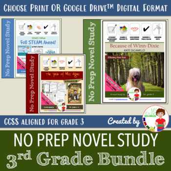 Preview of 3rd Grade Novel Study Bundle (Print + DIGITAL)