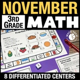 Thanksgiving Math Centers, November Morning Work, 3rd Grad