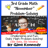 3rd Grade November Problem Solving: Daily Multi-Step (Two-Step) Math Problems
