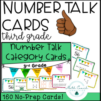 Preview of 3rd Grade Number Talk Cards | Third Grade Math Fluency Practice
