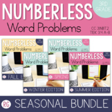 3rd Grade Numberless Word Problems Seasonal Bundle