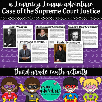 Preview of 3rd Grade October Math Adventure- Case of the Supreme Court Justice