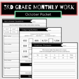 3rd Grade October Packet: Morning Work, Extra Practice, Homework