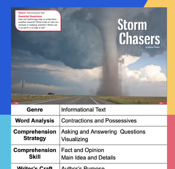 Preview of 3rd Grade Open Court Unit 2 Lesson 1 Storm Chasers Skills Study Guide