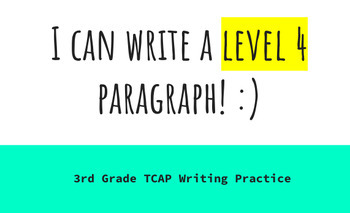 Preview of 3rd Grade Opinion Paragraph Writing Practice Assessment TCAP Style