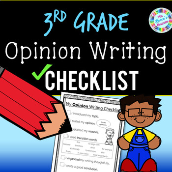 Preview of Student Opinion Writing Checklist for 3rd Grade to use while Writing & Editing