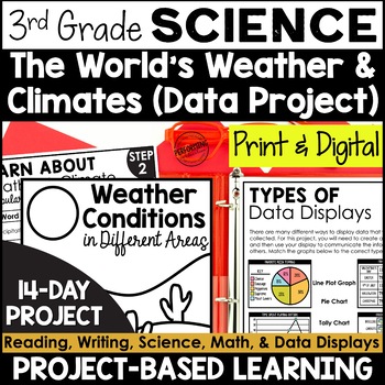 Preview of 3rd Grade PBL Science | Weather & Climate | Graphing & Data Displays