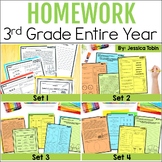 Reading, Math, Writing Homework - 3rd Grade Homework Bundl