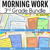 Third Grade Morning Work Bundle - Math and ELA Spiral Review Worksheets