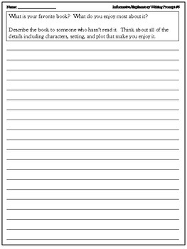 3rd Grade PSSA Informative/Explanatory Writing Prompt Practice | TpT