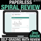 Digital Math Spiral Review 3rd Grade Paperless Morning Wor